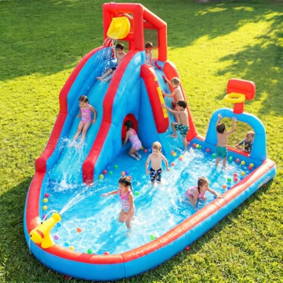 Kids Outdoor Bounce House - Nadmuchiwany park wodny z zjeżdżalnią i