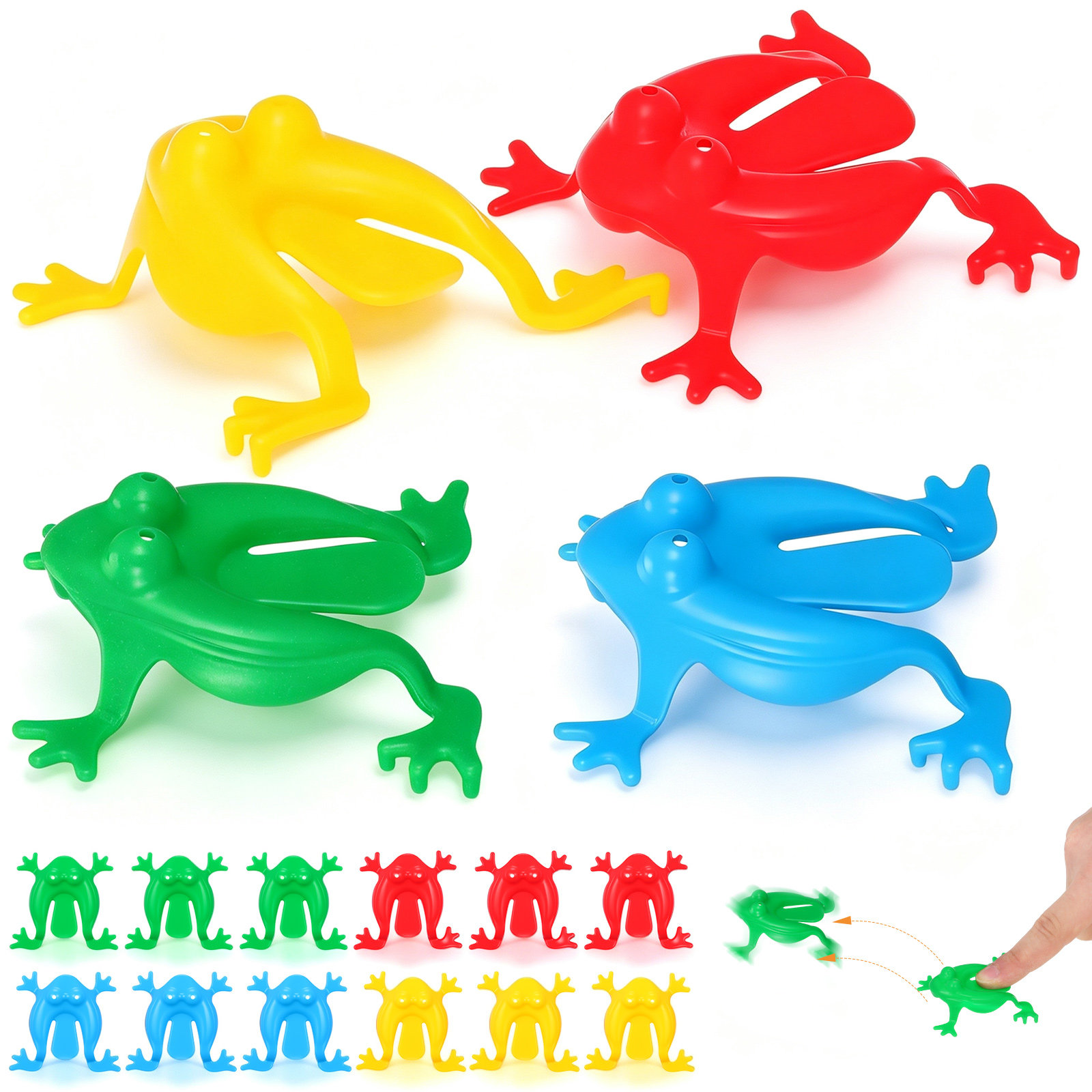 Kids Outdoor Jumping Toys - 16 sztuk skaczących żabek w różnych