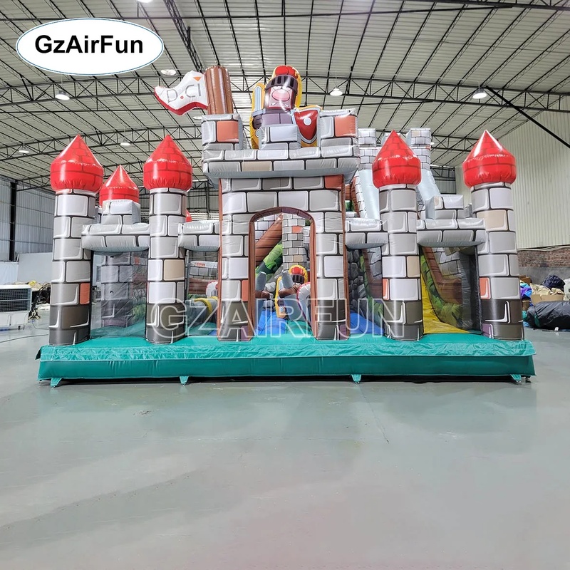 Kids Outdoor Obstacle Course Equipment - Komercyjny dmuchany zamek rycerski z PVC,