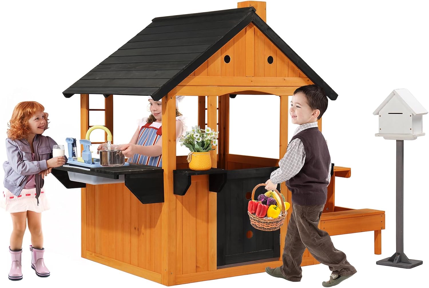 Kids Outdoor Sink - Drewniany domek dla dzieci do zabawy