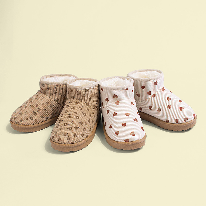Kids Outdoor Boots - Dziewczęce zimowe ciepłe krótkie botki na