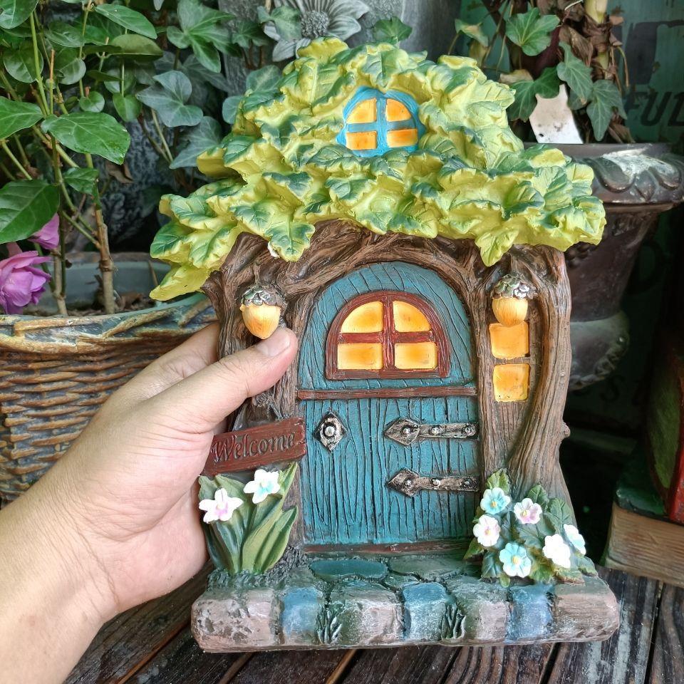 Kids Outdoor Fairy Garden - Drewniana Miniaturowa Wróżka Gnom z Wygrawerowanym