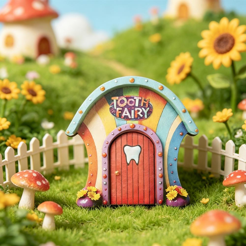 Kids Outdoor Fairy Garden - Dekoracja Ogrodowa na Zewnątrz Naturalne Drewno