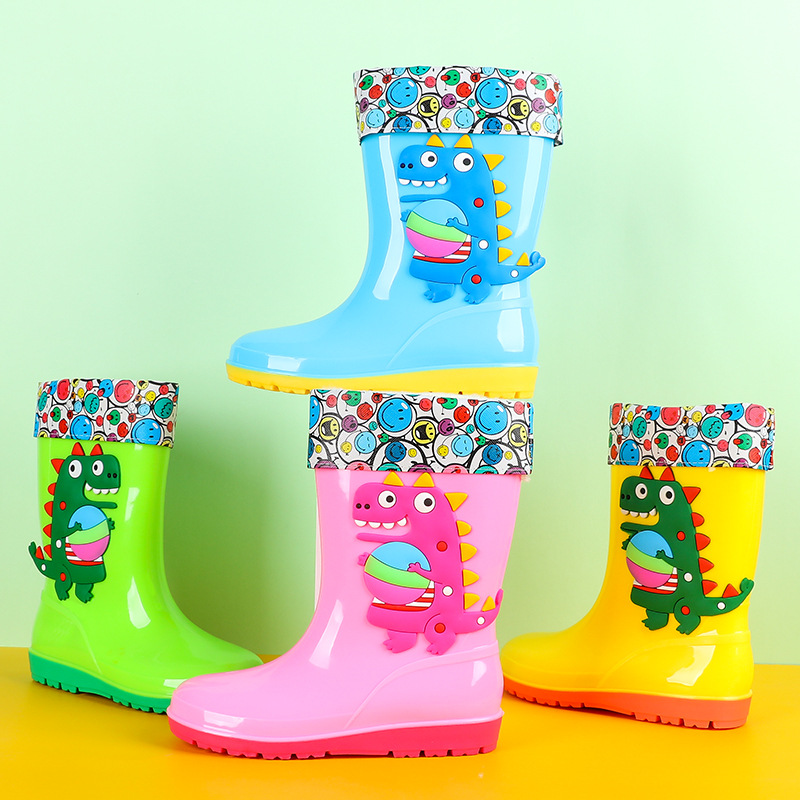 Kids Outdoor Water Play - Dziecięce kalosze z dinozaurami, pluszowe kalosze