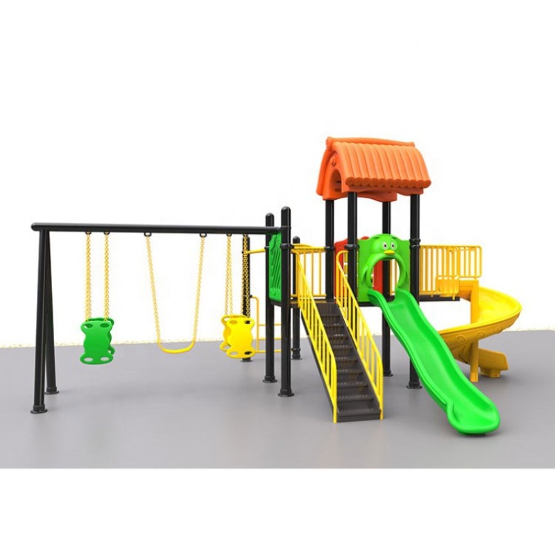 Kids Outdoor Swing And Slide - Hurtowy zestaw huśtawek i zjeżdżalni na