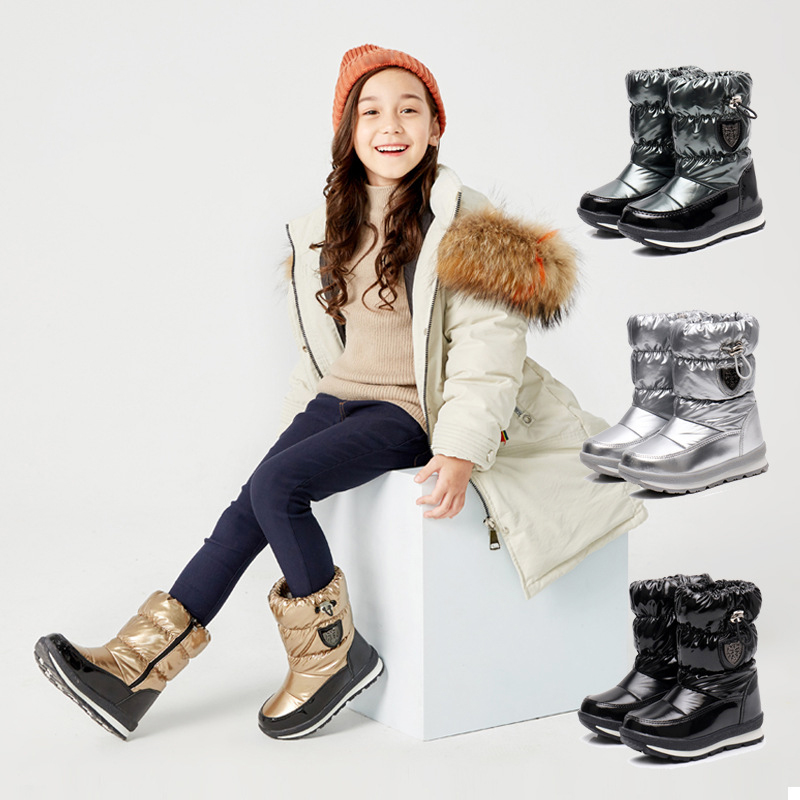 Kids Outdoor Boots - Wysokie dziecięce buty śniegowce outdoorowe, zimowe