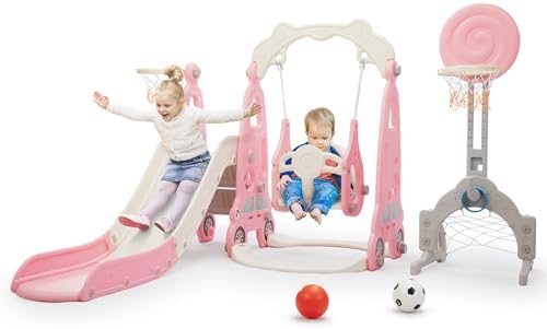 Kids Outdoor Swing And Slide - Zestaw do zabawy dla maluchów 6