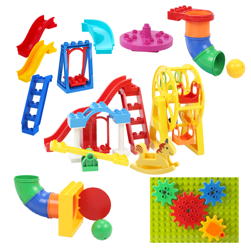 Kids Outdoor Swing And Slide - Duże klocki do budowy plac zabaw