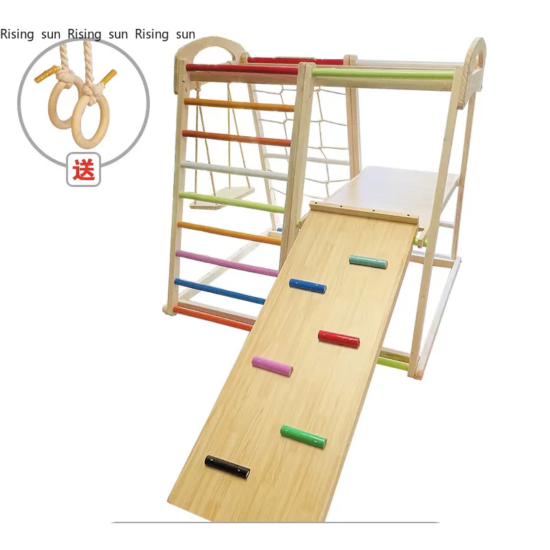 Kids Outdoor Climbing Structure - Drewniany zestaw do wspinaczki dla dzieci,