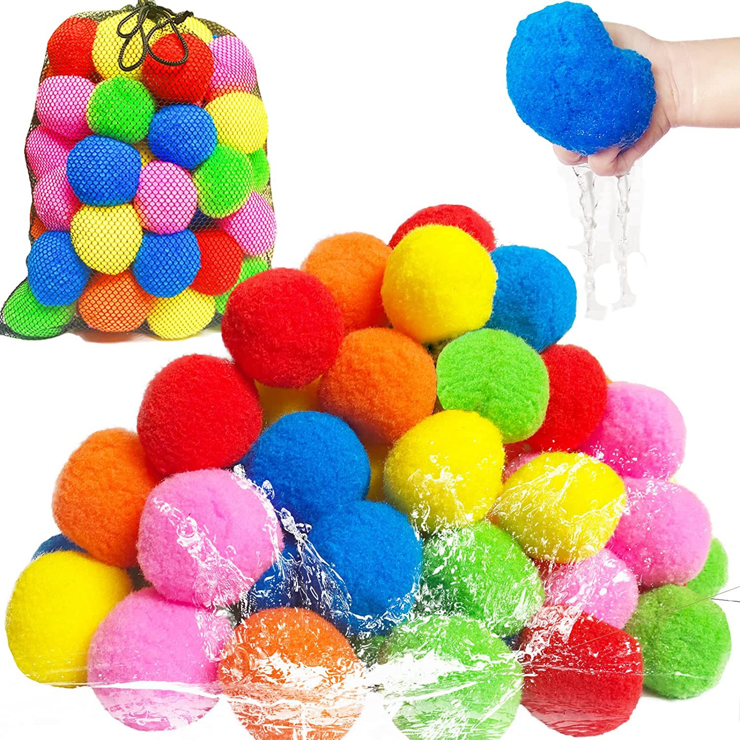 Kids Outdoor Water Play - 12/30/60Pcs Balony wodne wielokrotnego użytku Bawełna