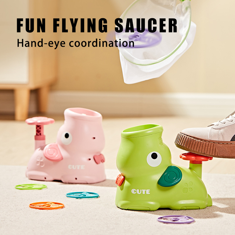 Kids Outdoor Jumping Toys - Dzieci latający dysk powietrza wyrzutnia rakiet