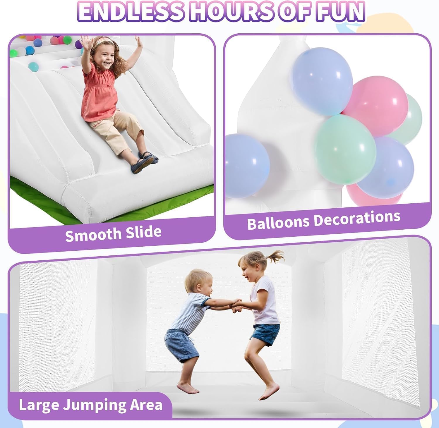 Biały dmuchany zamek do skakan – Kids Outdoor Bounce House recenzja i cena