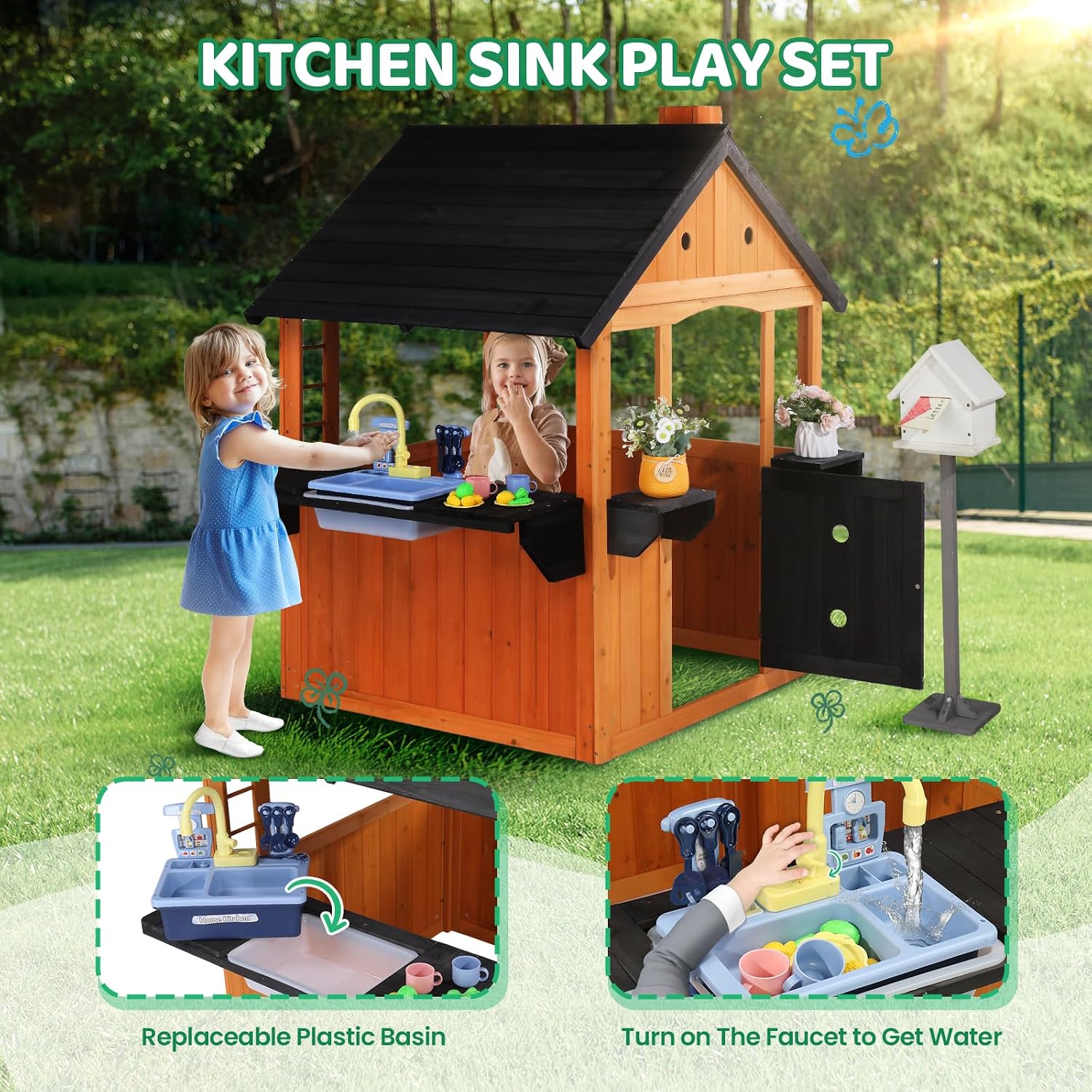 Drewniany domek dla dzieci do  – Kids Outdoor Sink recenzja i cena