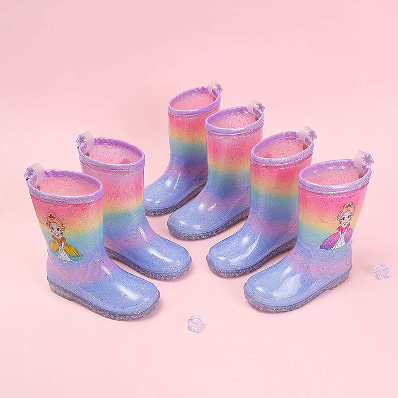 Dziewczęce kalosze z tęczowym  – Kids Outdoor Boots recenzja i cena