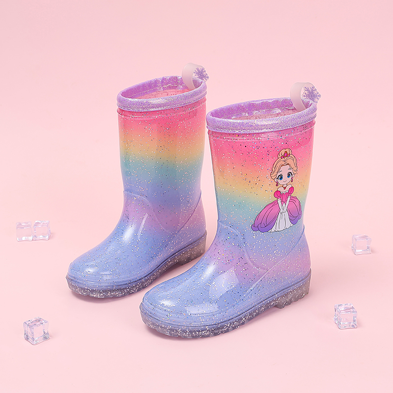 Dziewczęce kalosze z tęczowym  – Kids Outdoor Boots recenzja i cena