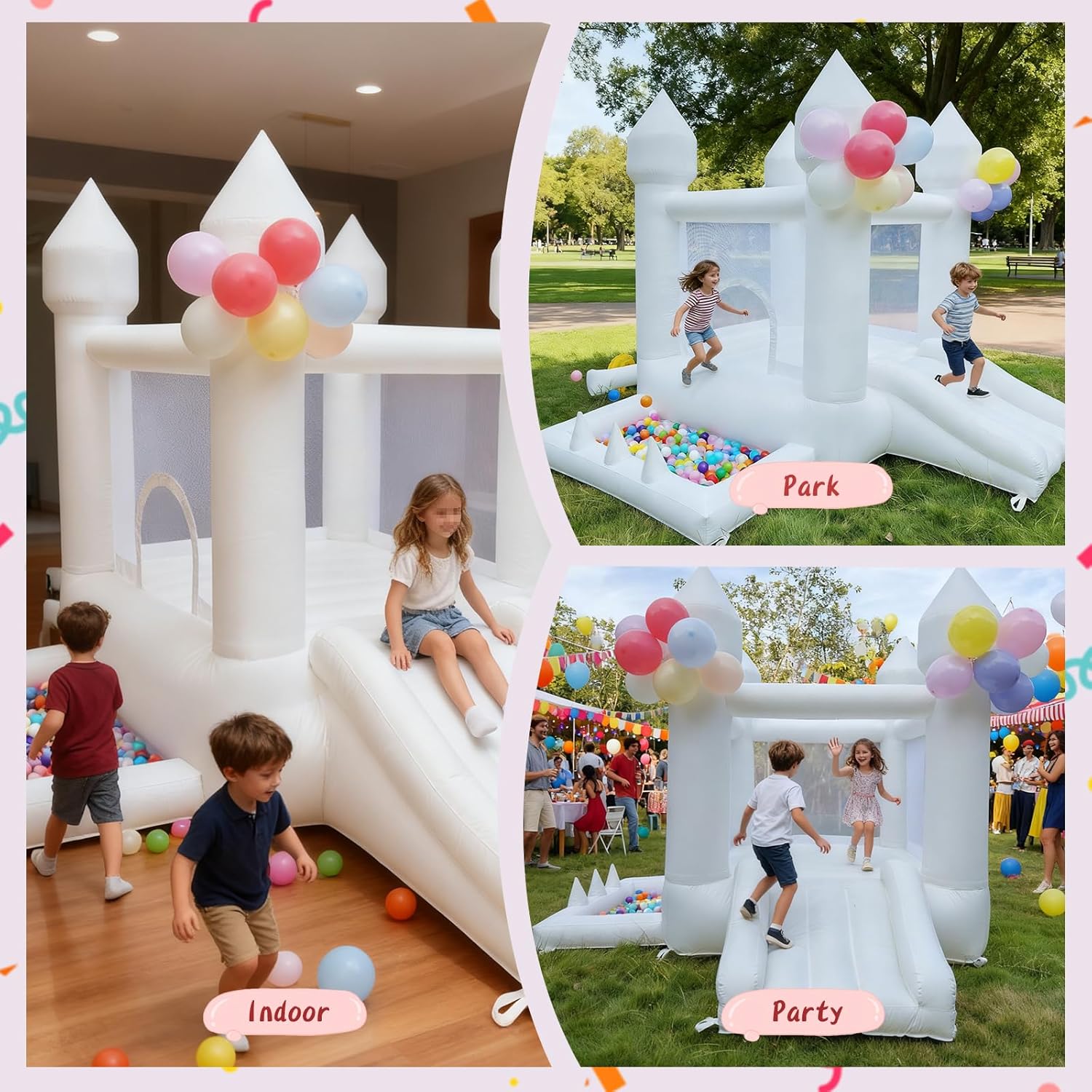 Biały dmuchany zamek do skakan – Kids Outdoor Bounce House recenzja i cena