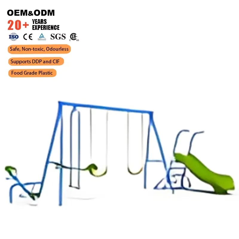 Metalowa huśtawka ogrodowa ze  – Kids Outdoor Swing And Slide recenzja i cena