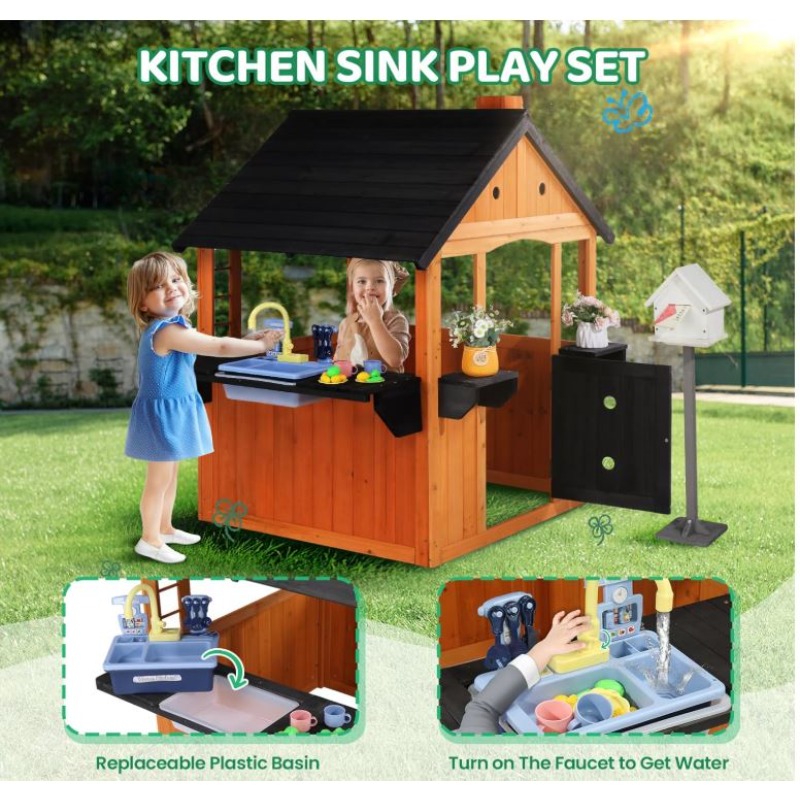 Drewniany domek dla dzieci do  – Kids Outdoor Sink recenzja i cena