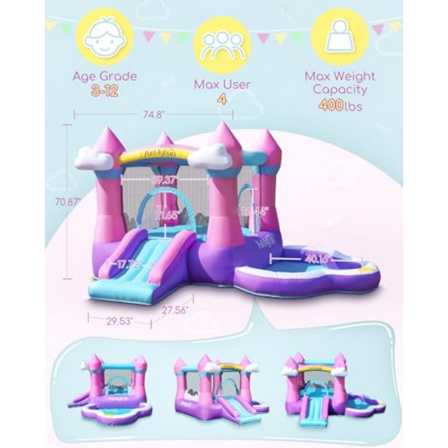 Różowy dmuchany trampolinowy d – Kids Outdoor Bounce House recenzja i cena