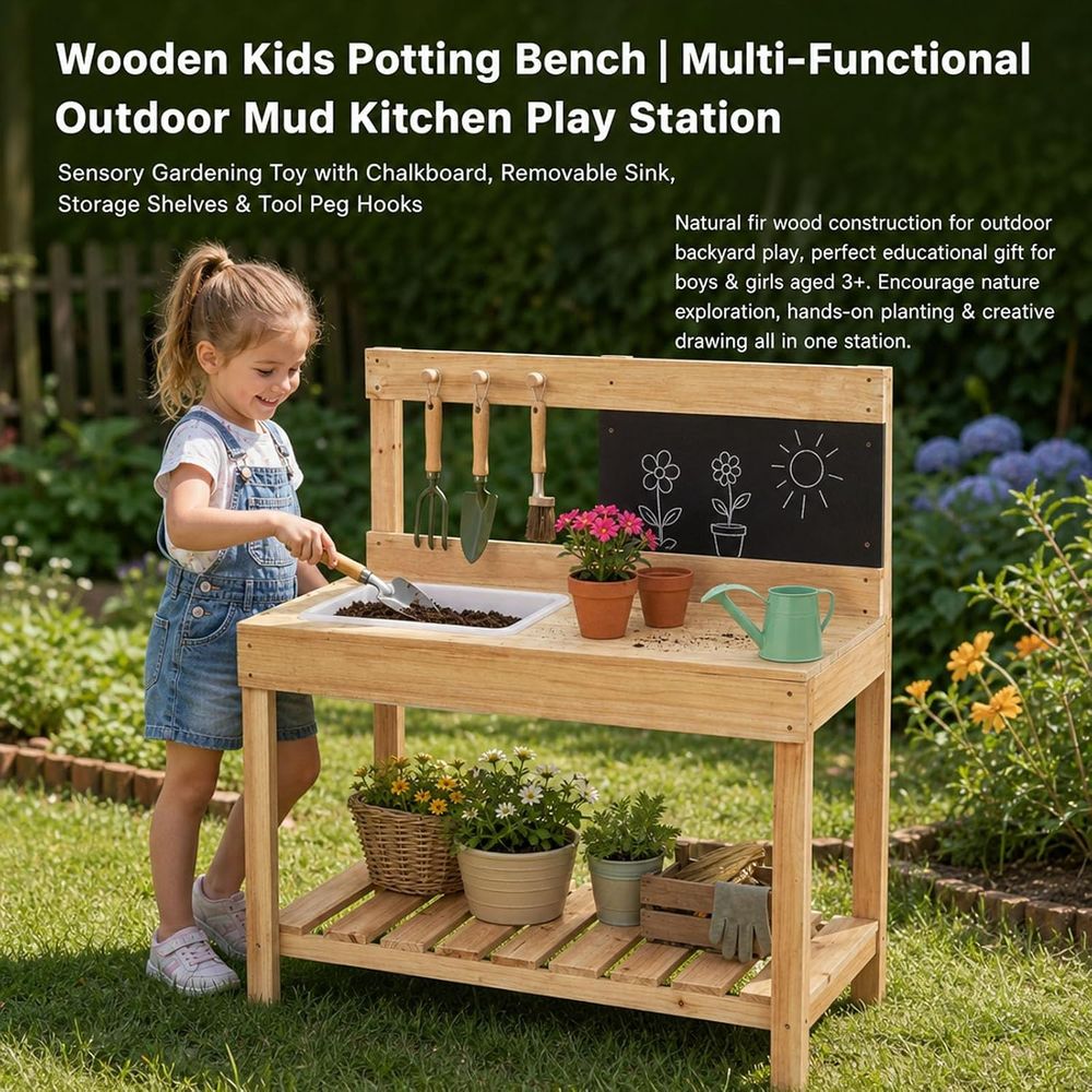 Drewniany stołek do przysiewan – Kids Outdoor Sink recenzja i cena
