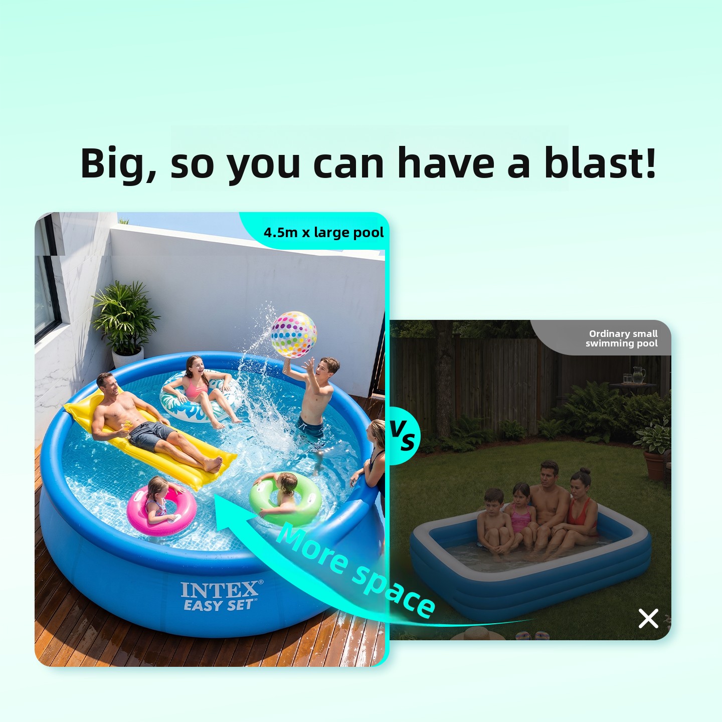 Duży dmuchany basen rodzinny,  – Kids Outdoor Water Play recenzja i cena